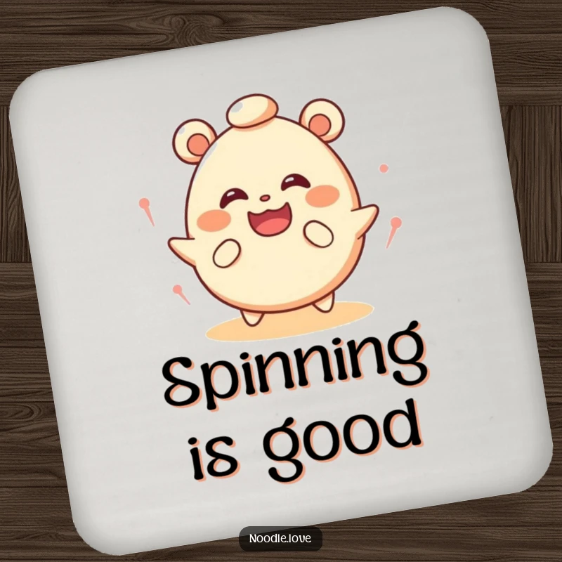 Funny Dizzy Bao Bun Coaster: A bao bun spins with dizzy eyes, protecting surfaces with humor, a great funny gift.