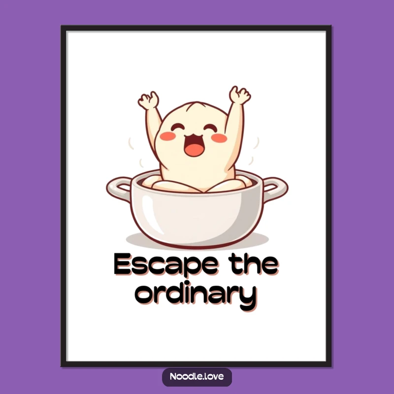 Funny Surprised Dumpling Poster - Lively Wall Art for Kitchen and Dining