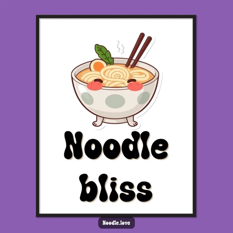 Funny Blushing Ramen Poster - Adorable Wall Art for Foodies!