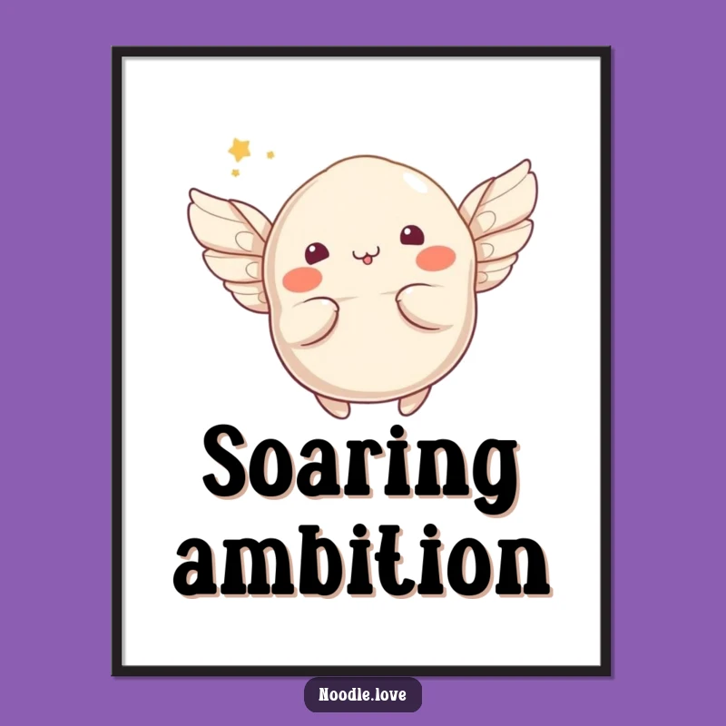 Funny Flying Dumpling Poster: Whimsical Wall Art for a Dreamer's Room