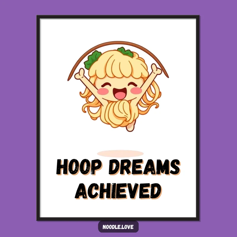 Funny Noodle Acrobat Poster: Whimsical Wall Art for an Energetic Space