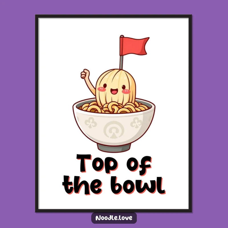 Funny Ramen Noodle Flag Poster: Whimsical Wall Art for a Cheerful Atmosphere