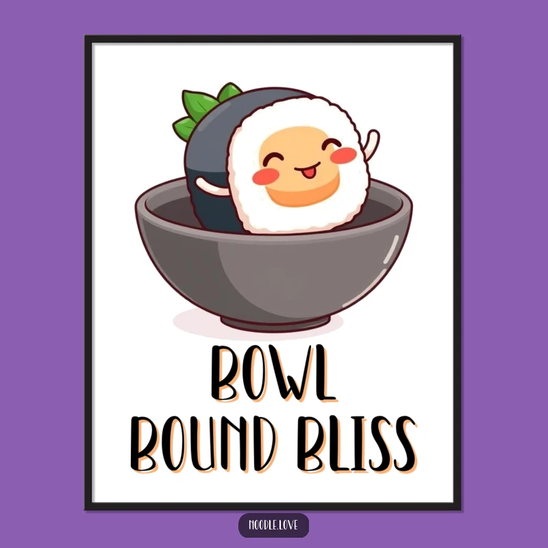 Funny Sushi Leap Poster - Whimsical Food Art & Joyful Gift