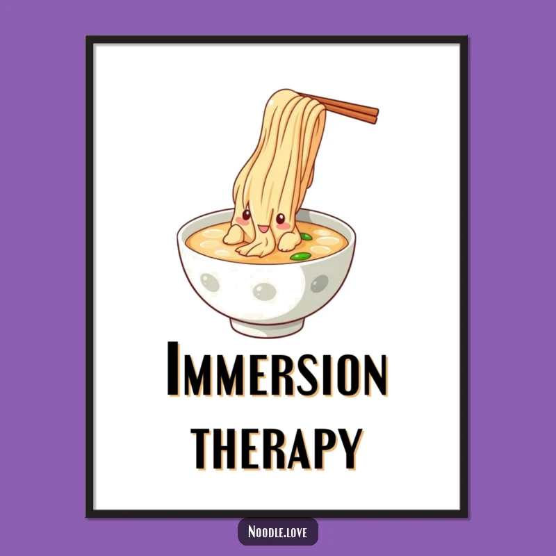 Funny Noodle Dive Poster - Hilarious Kitchen Decor Gift