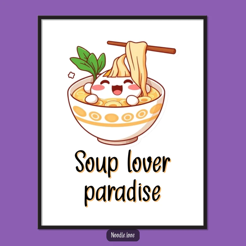 Funny Ramen Bowl Splash Poster - Cheerful Wall Art, Ideal Funny Gift for Foodies
