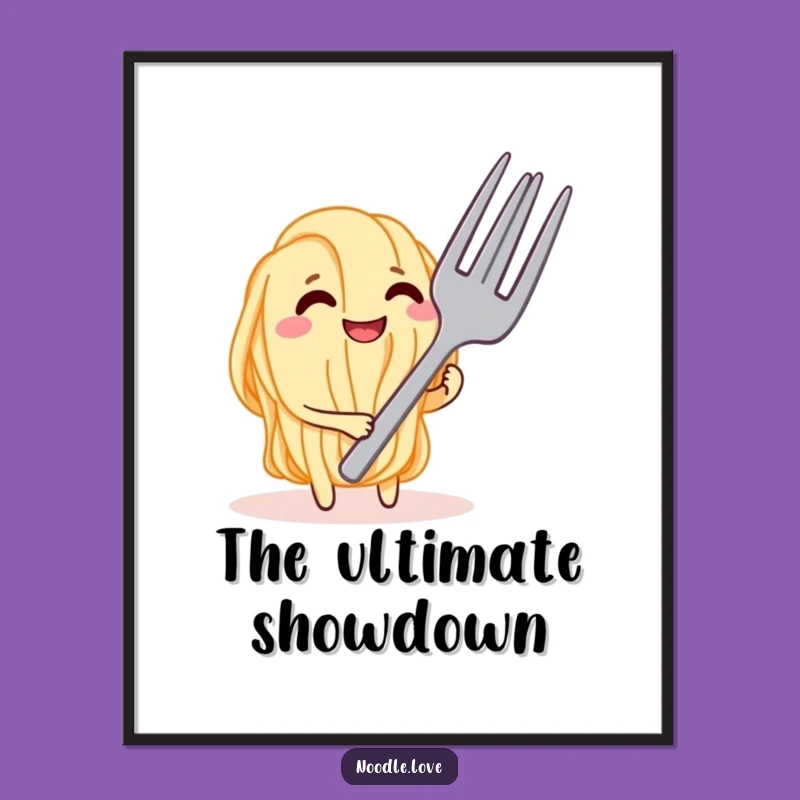 Funny Noodle Tease Poster - Hilarious Foodie Wall Art Gift