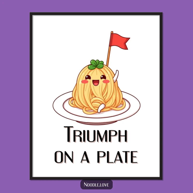 Funny Noodle Celebration Poster: Hilarious Food Art Decor Gift