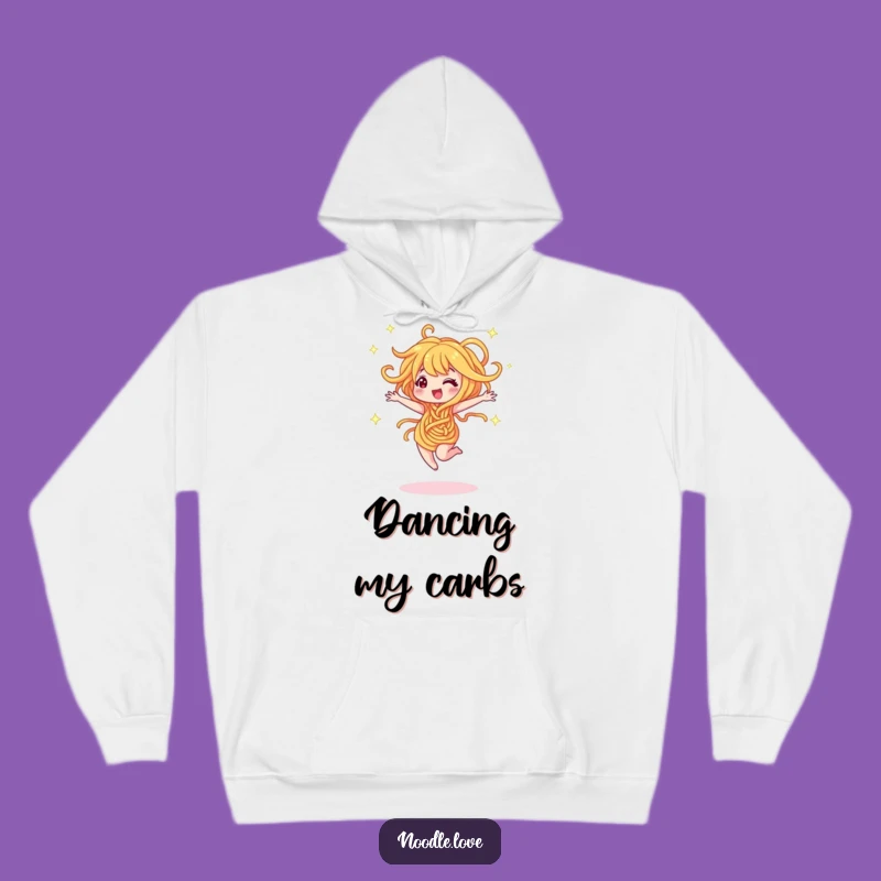 Funny Dancing Noodle Hoodie - Cozy Character Twirl Sparkle Apparel