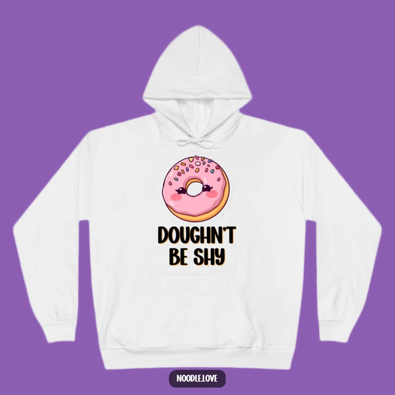 Funny Blushing Donut Hoodie: Cozy Sweetness & Smiles - Funny Gift