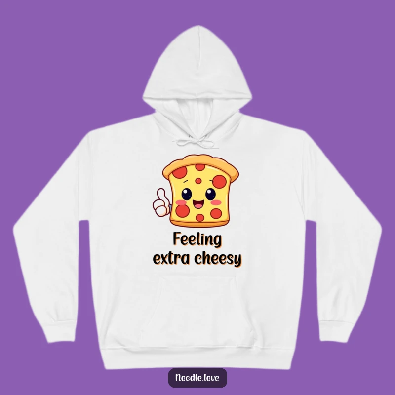 Funny Kawaii Pizza Hoodie: Cozy Thumbs Up Slice Sweatshirt for Comfort