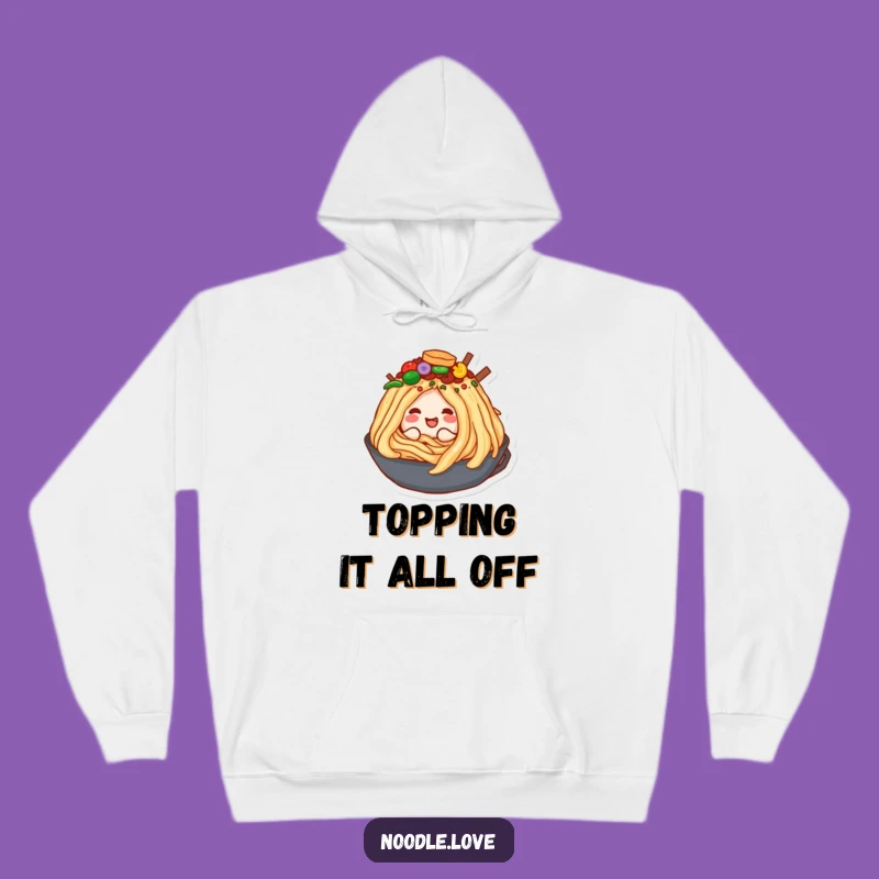 Funny Noodle Toppings Hoodie: Burrowing Bliss, Cozy & Hilarious Winter Gift