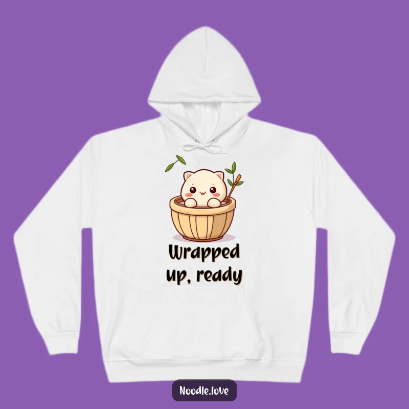 Funny Dumpling Wink Hoodie: Cozy Steaming Basket Character - Ideal Funny Gift!