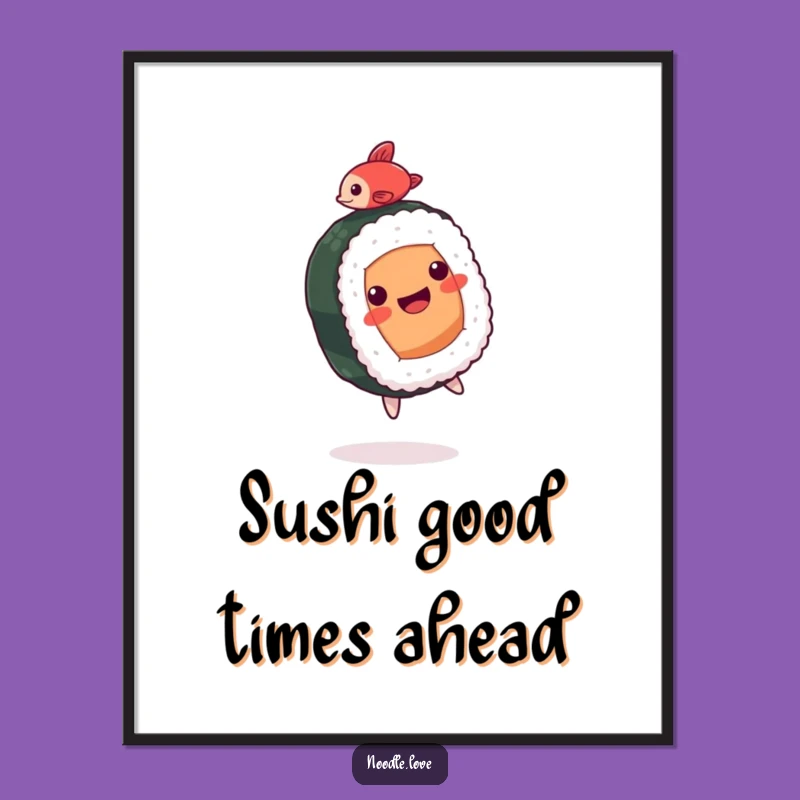 Free Printable Sushi Acrobat Art: Funny Downloadable Gift for Playful Decor