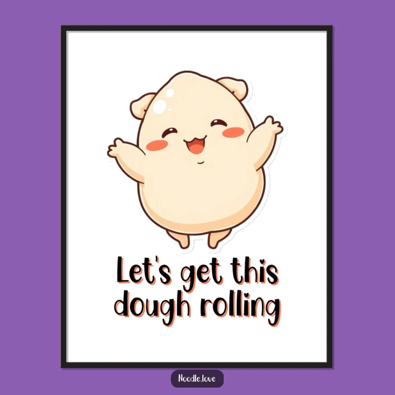 Funny Free Printable Dumpling Dancer Wall Art - Hilarious Foodie Downloadable Gift