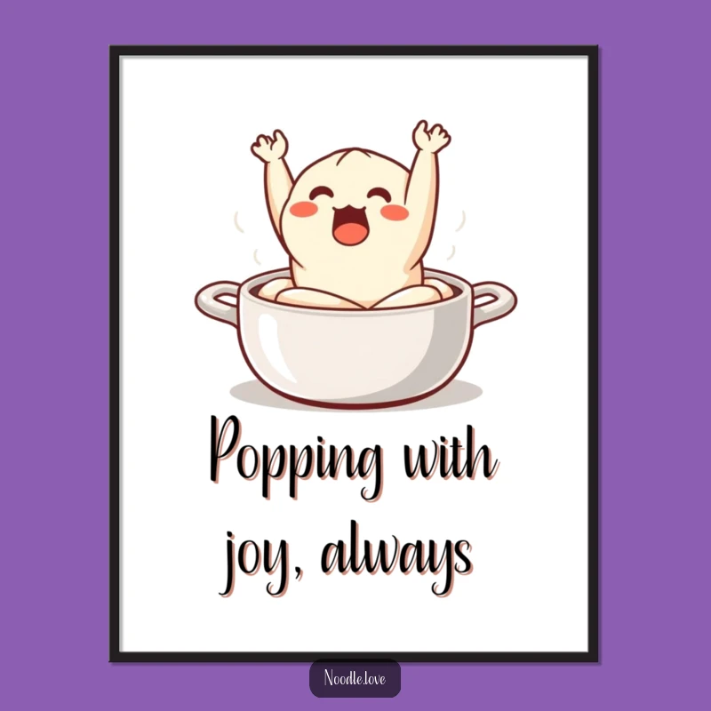 Funny Free Printable Wall Art: Dumpling Surprise Action, Whimsical Downloadable Decor