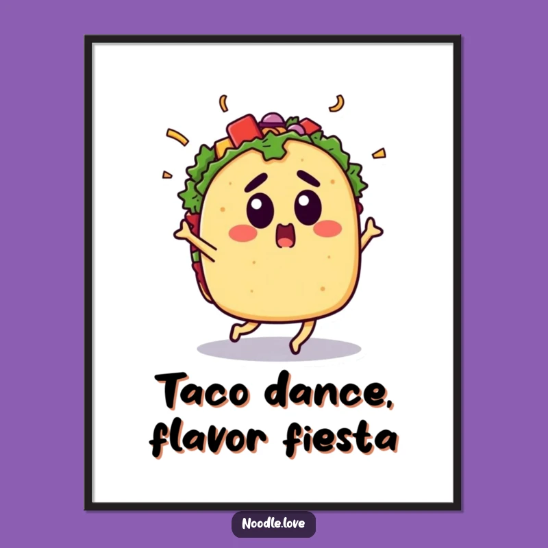 Funny Taco Dance Wall Art Free Printable - Downloadable Energetic Decor!