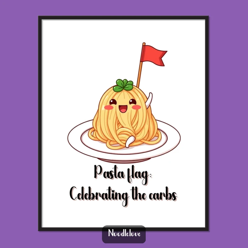 Funny Noodle Celebration Free Printable Wall Art - Downloadable Humorous Food Decor!