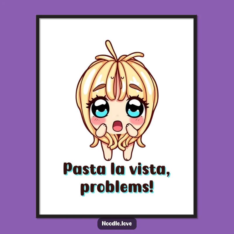 Free Printable Wall Art: Surprised Noodle Split - Funny Downloadable Decor Gift