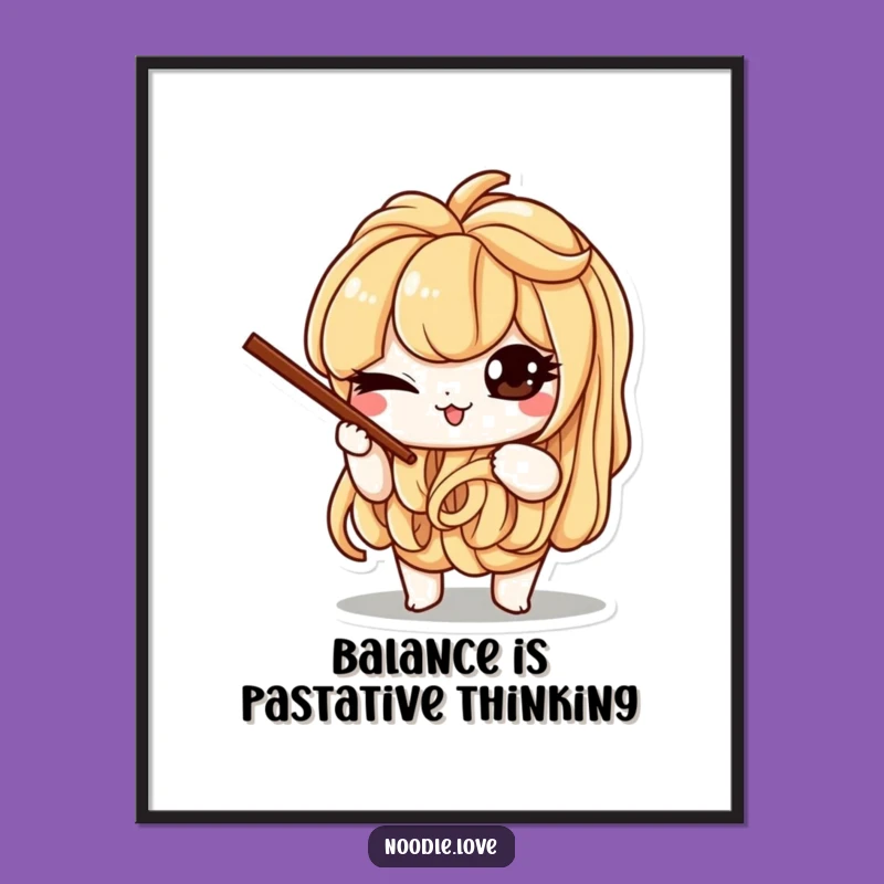 Playful Free Printable Wall Art: Winking Noodle Balance Act - Quirky Decor