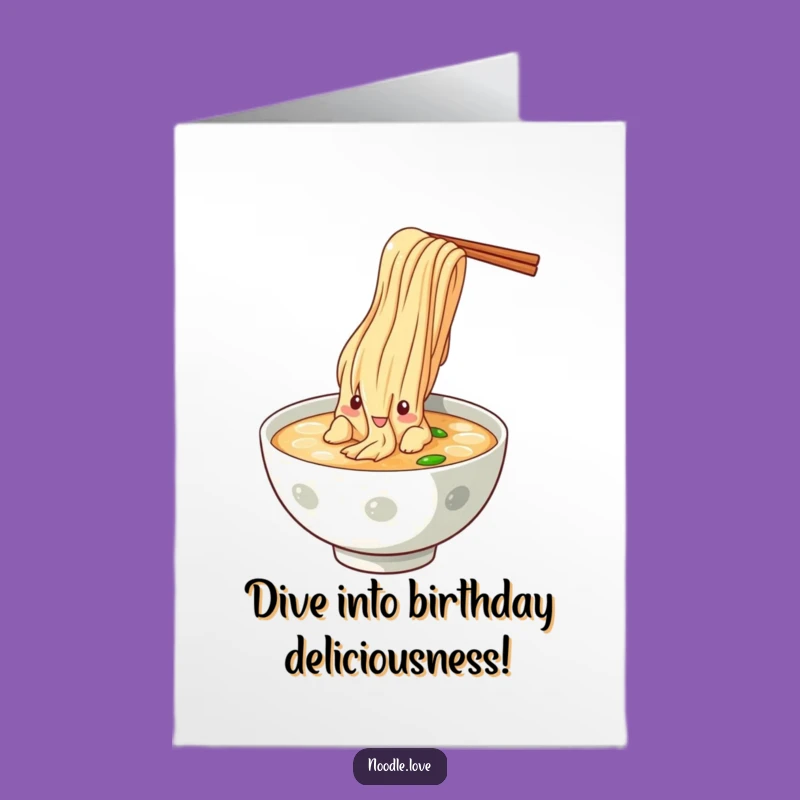 Free Printable Funny Noodle Birthday Card: Dramatic Dive, Hilarious Downloadable Gift