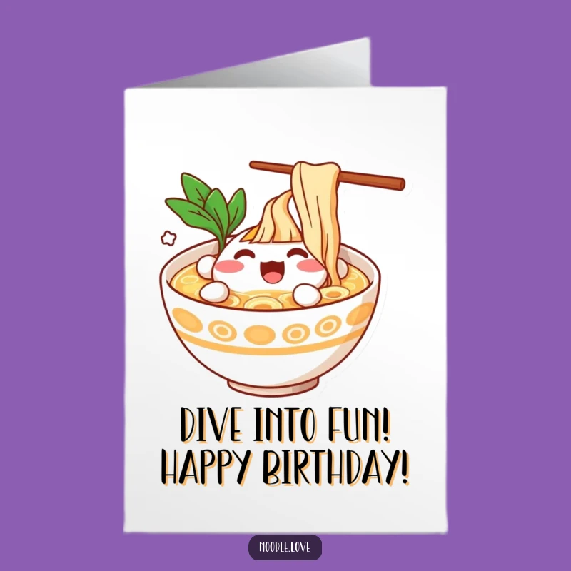 Free Printable Birthday Card: Ramen Splash Fun, Joyful Funny Downloadable Gift