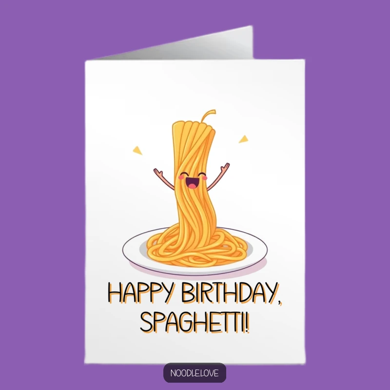 Free Printable Birthday Card: Leaping Spaghetti Fun - Funny Downloadable Gift!
