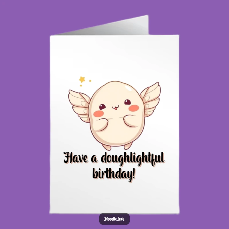 Free Printable Birthday Dumpling Card: Funny Flying Food Downloadable Gift