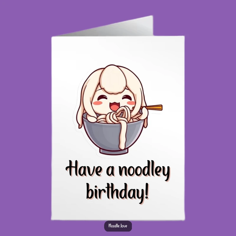 Funny Free Printable Birthday Card: Slurping Udon Noodle, Joyful Downloadable Gift!