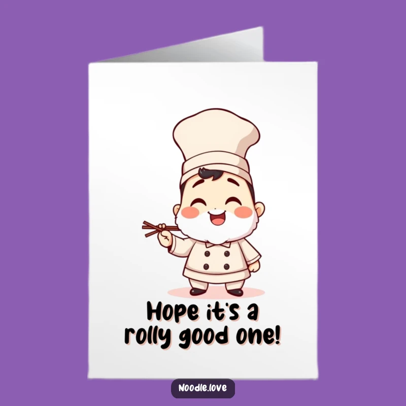 Free Printable Sushi Birthday Card: Giggling Chef Greeting for a Rol-licking Good Time