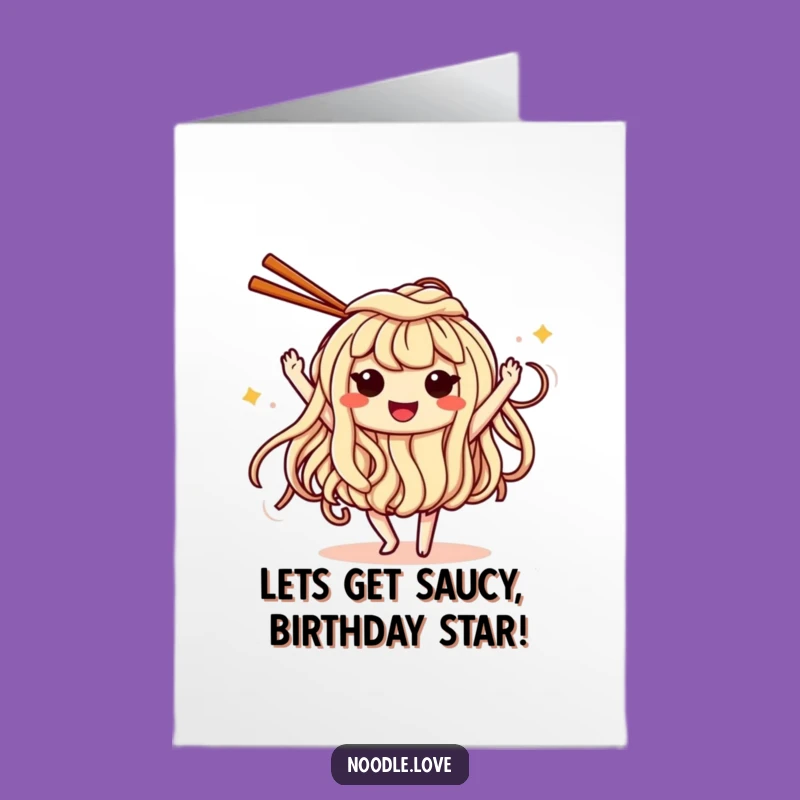 Free Printable Birthday Card: Dancing Noodle Fun, Hilarious Downloadable Gift for Foodies