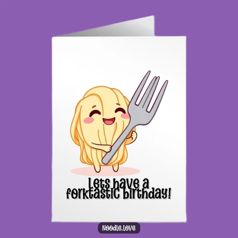 Free Printable Funny Noodle Birthday Card: Fork Tease, Hilarious Downloadable Gift