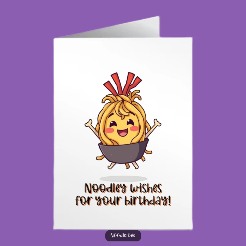 Funny Free Printable Birthday Card: Bouncing Noodle Character for a Joyful DIY Gift