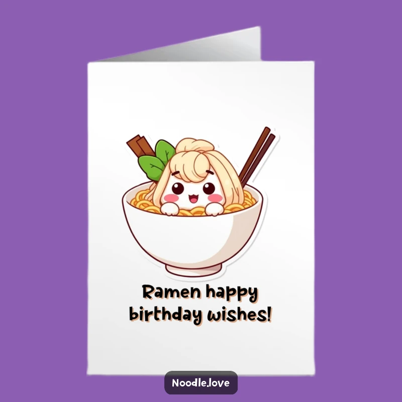Winking Ramen Birthday Card: Free Printable Noodle Wishes for a Slurpy, Happy Celebration