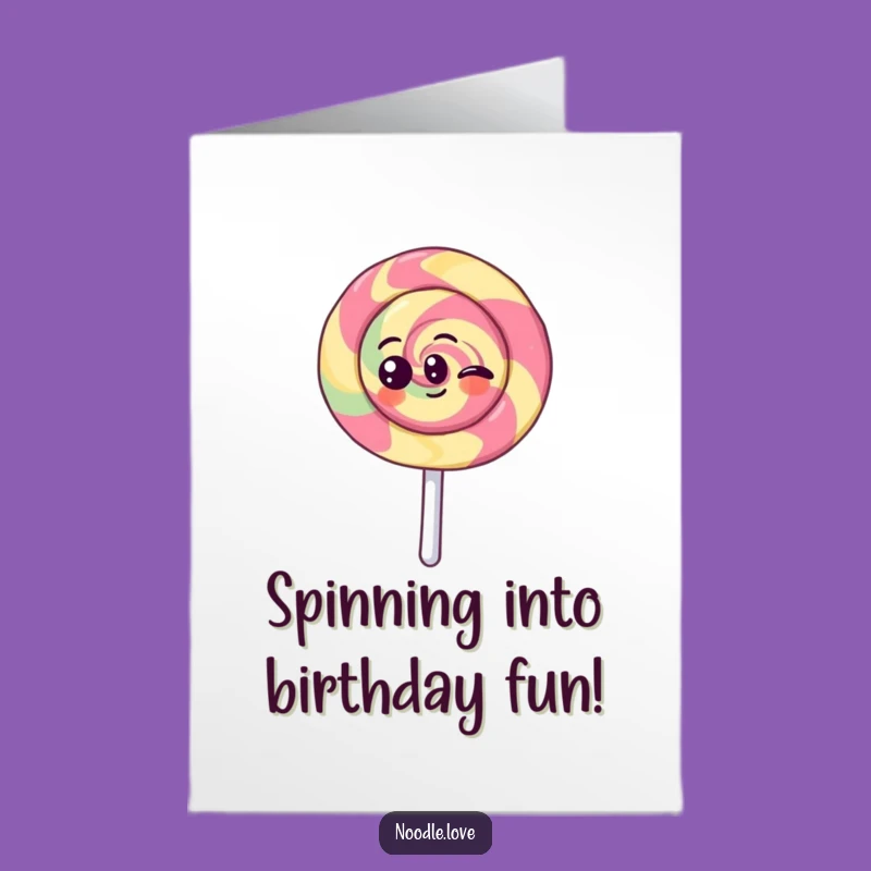 Free Printable Kawaii Lollipop Card: Funny Birthday Downloadable Gift for Sweet Celebrations