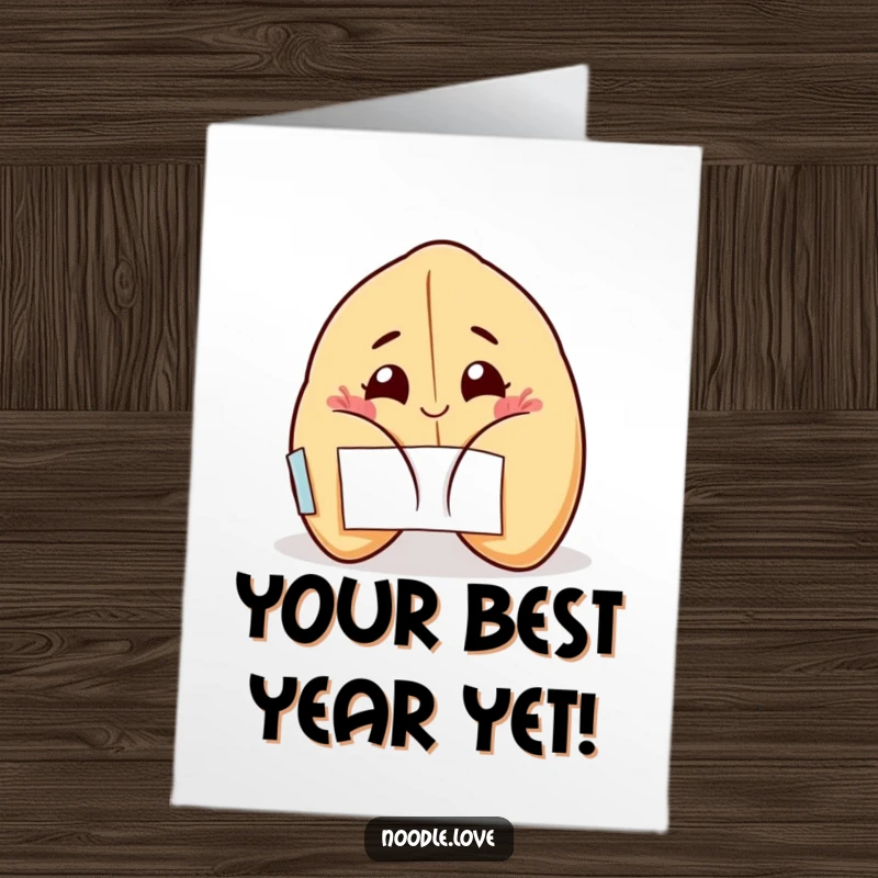 Funny Free Printable Birthday Card featuring a grinning fortune cookie winking mischievously, ready to deliver birthday wishes and luck.