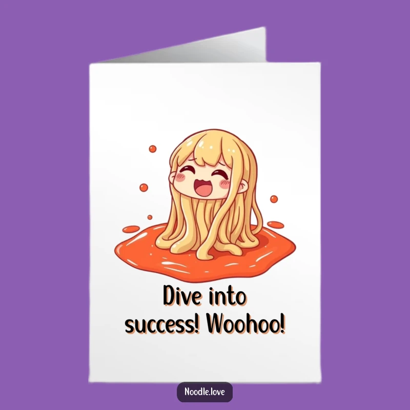 Free Printable Congrats Card: Noodle Sauce Splash - Humorous Downloadable Celebration Gift