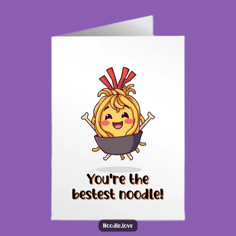 Free Printable Congrats Card: Bouncing Noodle Character for a Celebratory DIY Gift