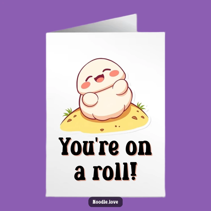 Free Printable Congrats Card: Delighted Dumpling Roll, Hilarious Downloadable Gift!