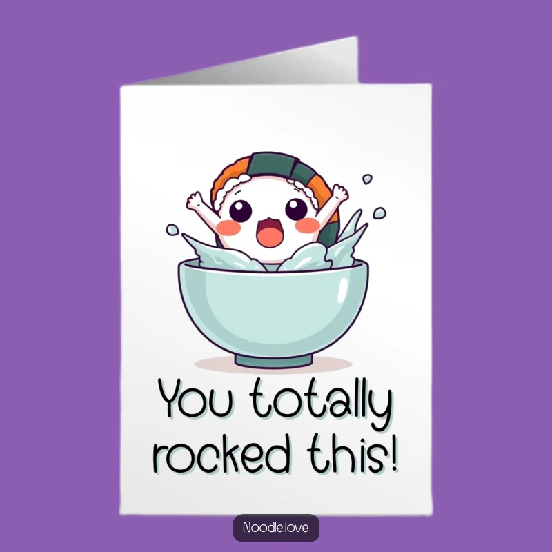 Free Printable Congrats Card: Surprised Sushi Jump, Hilarious Downloadable Gift!