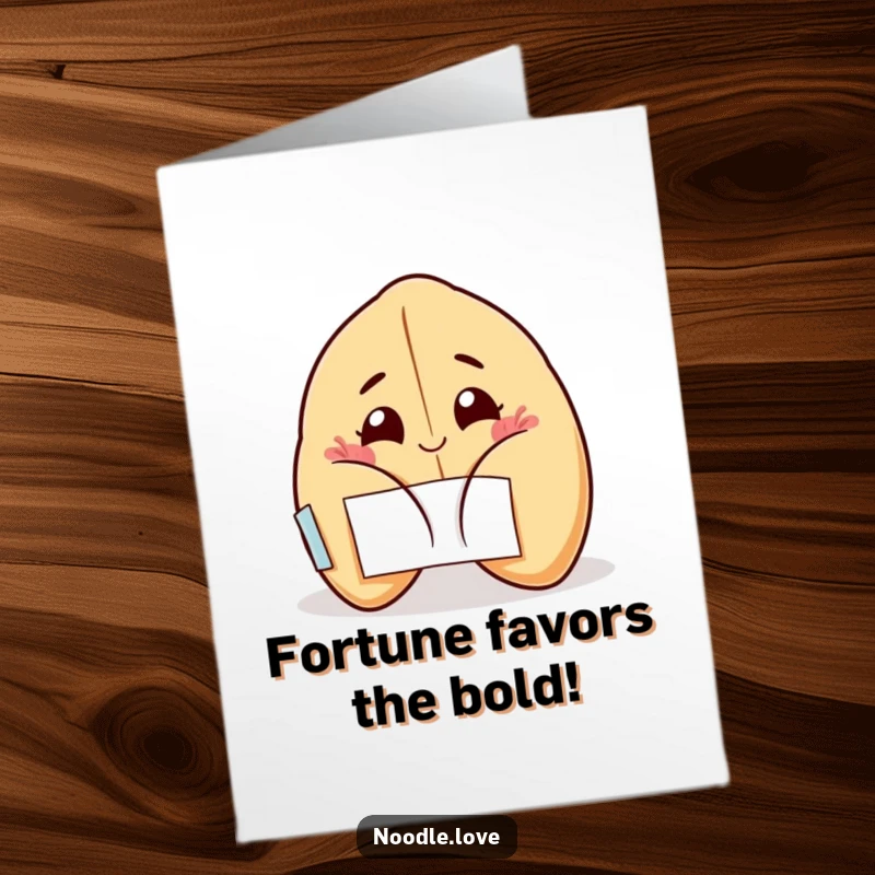 Funny Free Printable Congratulations Card showing a happy fortune cookie winking and beaming, perfect for celebrating any accomplishment.