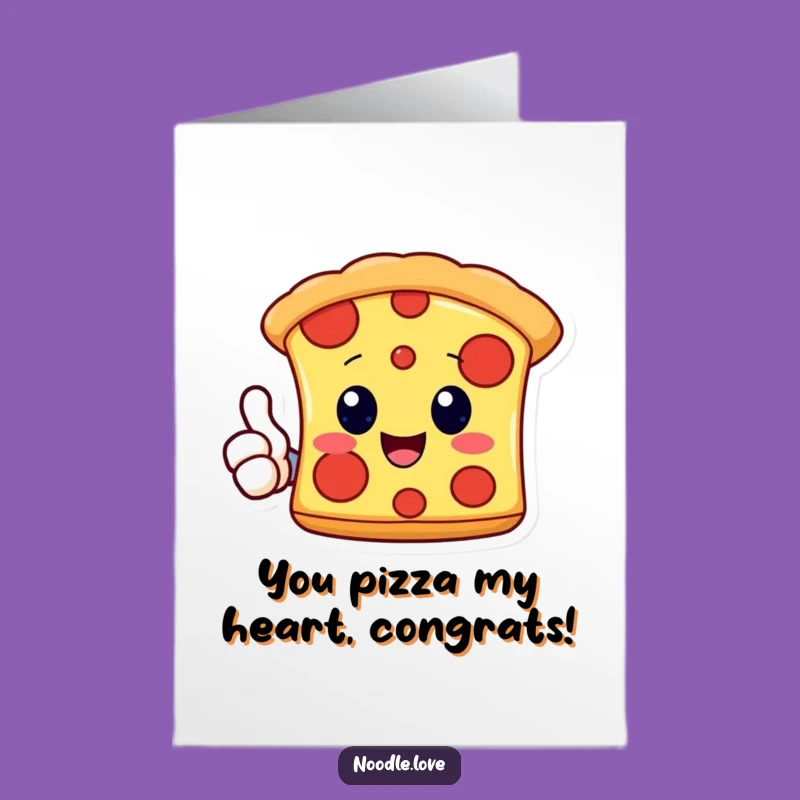 Free Printable Kawaii Pizza Congrats Card: Funny Downloadable Gift for Awesome Achievements