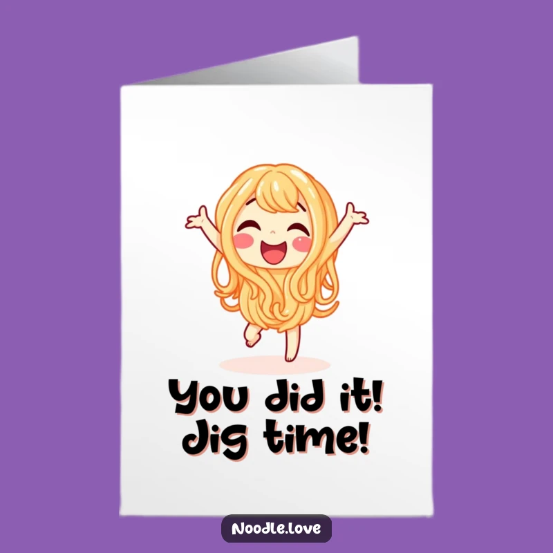 Free Printable Congrats Card: Dancing Noodle Celebration - Humorous Downloadable Gift