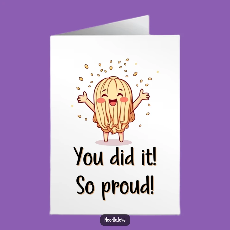 Free Printable Congrats Card: Noodle's Sesame Seed Celebration, Funny Downloadable Gift