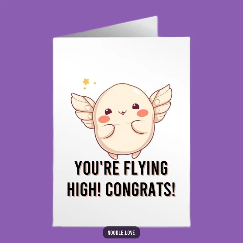 Free Printable Congrats Dumpling Card: Funny Flying Food Downloadable Gift