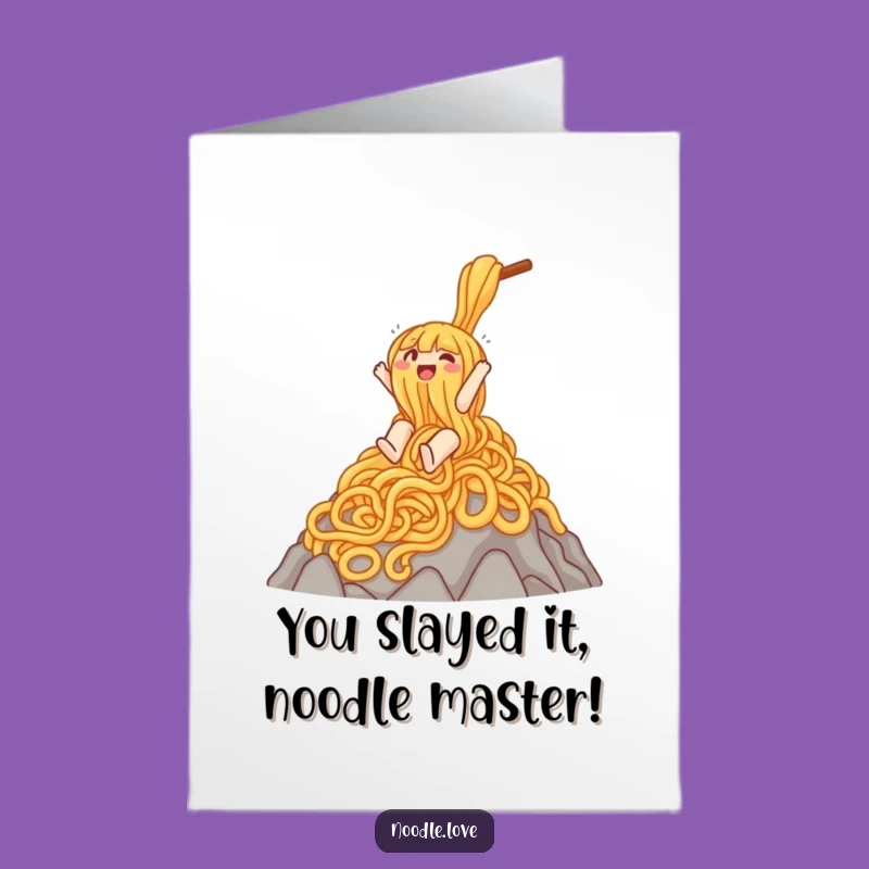 Free Printable Noodle Congrats Card: Slide Into Success!