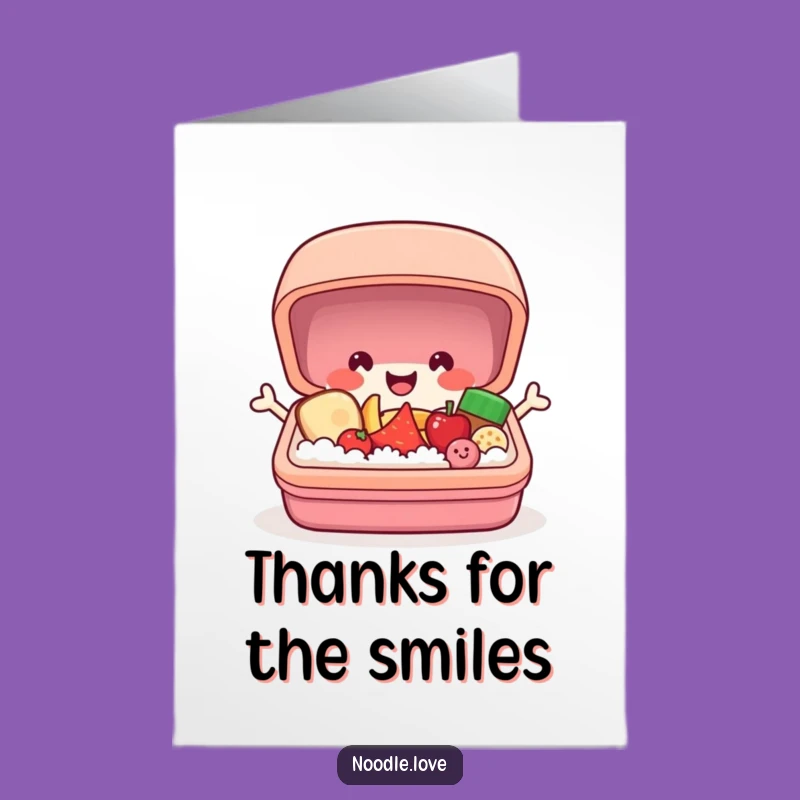 Free Printable Bento Box Thank You Card: Smiling Surprise Gratitude Downloadable