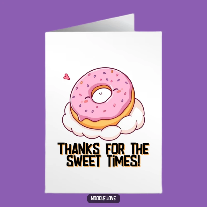 Free Printable Kawaii Donut Thank You Card: Funny Downloadable Gift for Sweet Appreciation