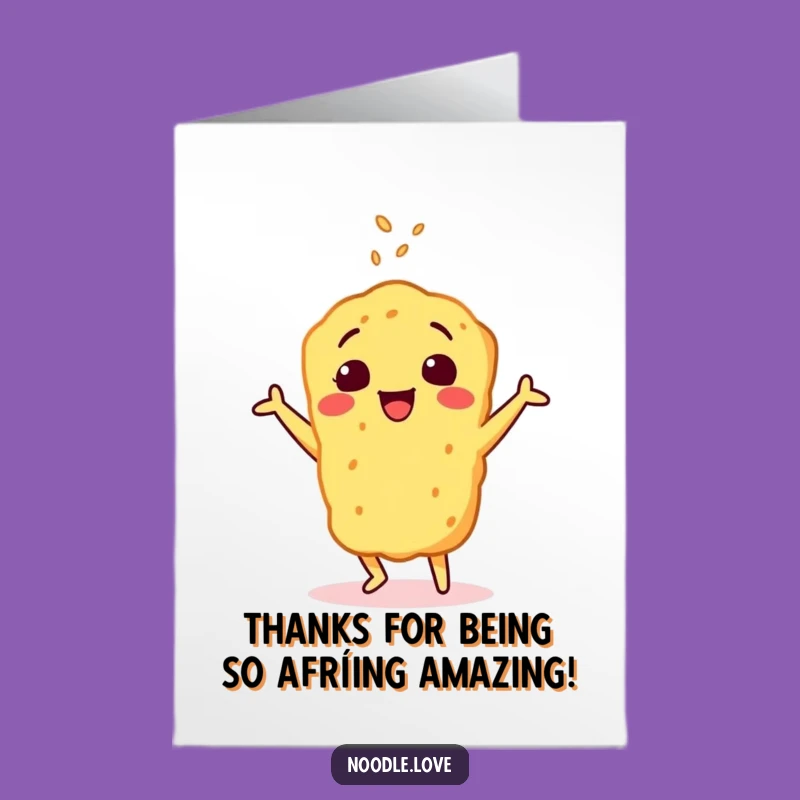 Free Printable Thank You Card: Dancing Tempura Thanks, Downloadable Gift