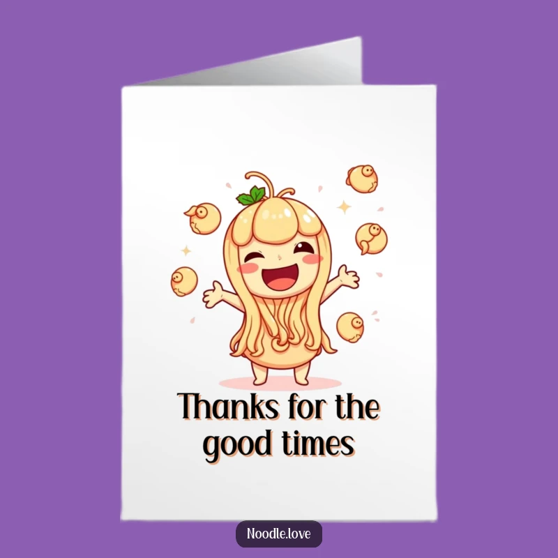 Free Printable Thank You Card: Giggling Dumpling Noodle - Whimsical Downloadable Greeting