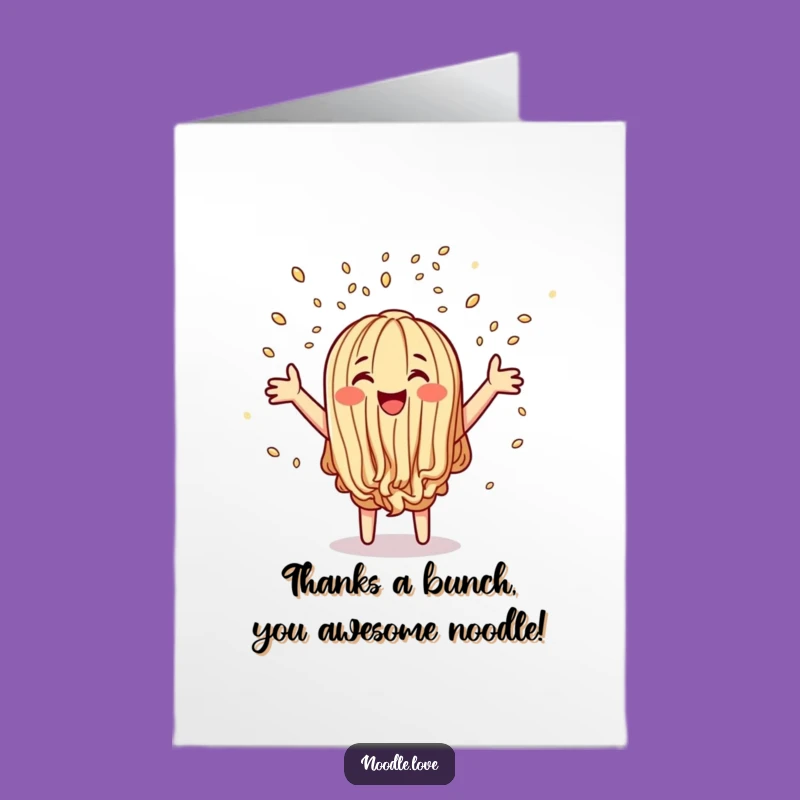 Free Printable Thank You Card: Noodle's Sesame Seed Gratitude, Funny Downloadable Gift
